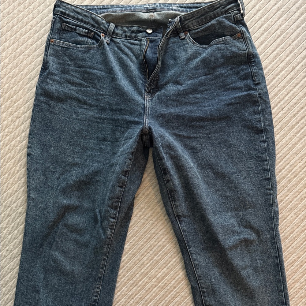 Old Navy Women's Straight Leg Jeans - Dark Blue